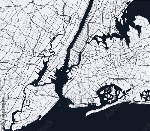 Urban style. Map of New York city
