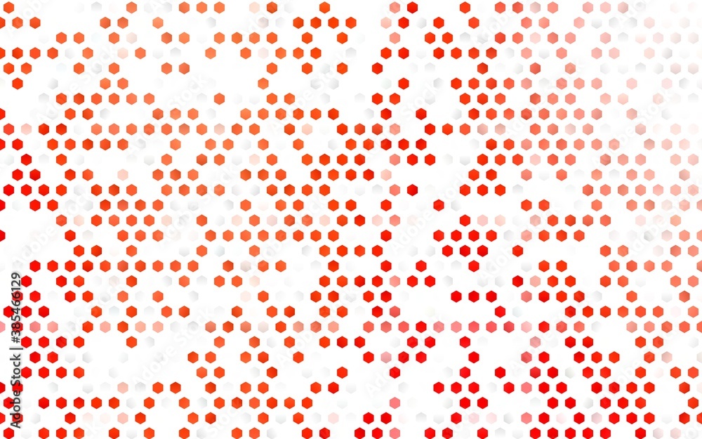 Light Red vector cover with set of hexagons. Light Red vector cover with set of hexagons.