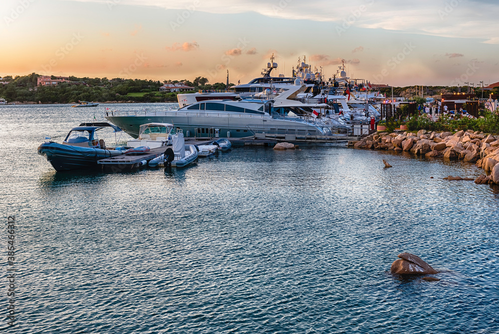 Obraz premium Harbor of Porto Cervo, heart ofSardinia, Italy
