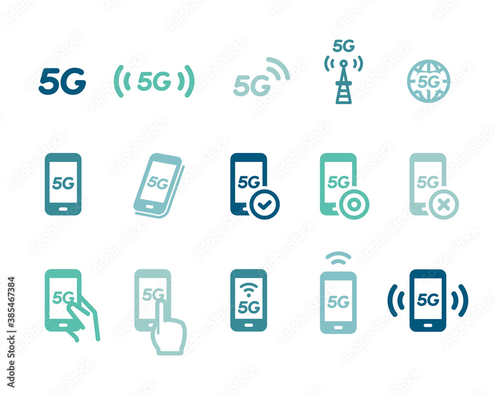 5G(第5世代移動通信システム)のシンプルなアイコンのセット/スマホ/スマートフォン/インターネット 5G(第5世代移動通信システム)のシンプルなアイコンのセット/スマホ/スマートフォン/インターネット