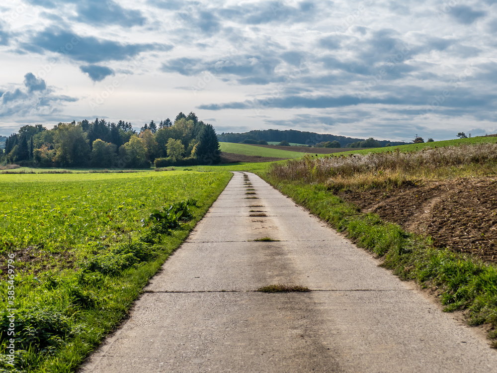 Fototapeta premium Strassenschäden auf einer alten Teerstrasse