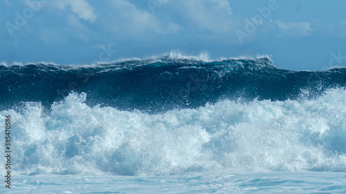 Waves breaking on the ocean at Grand Anse, Reunion Island