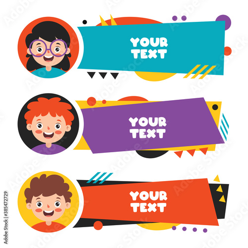 Colorful Speech Bubbles And Labels
