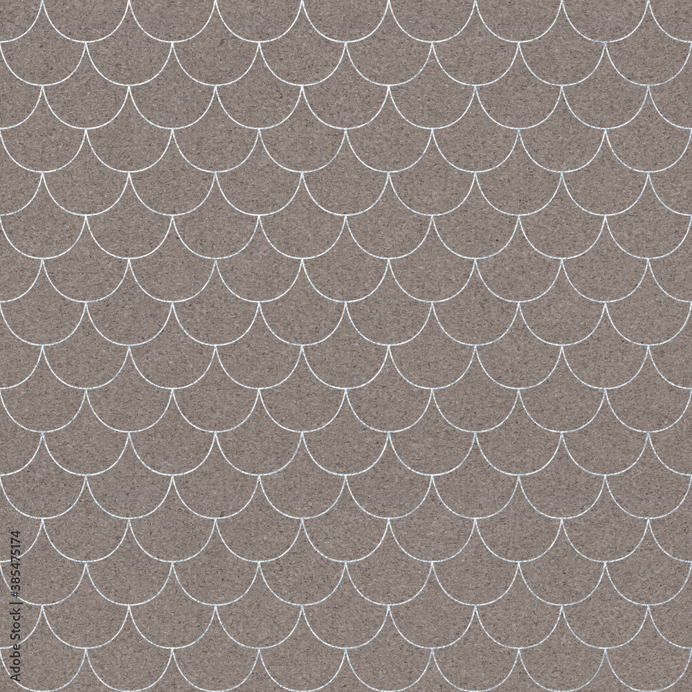 Metallic Silver Pattern on Cork Background