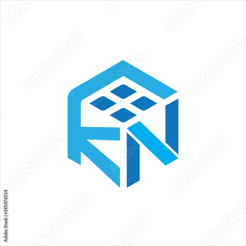 KN Letter Modern and Unique Logo Design for a Corporate Company Editable Vector Icon and favicon for website Blue Cool Logo