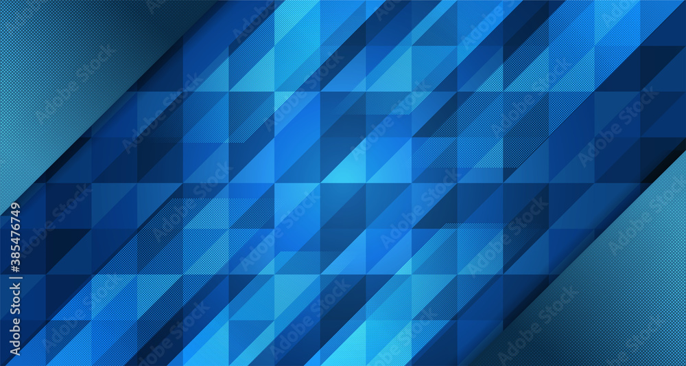 Obraz premium Abstract blue background gradient design with geometric composition.Futuristic minimal pattern place for text or message.Trendy and modern Cool banner design template.
