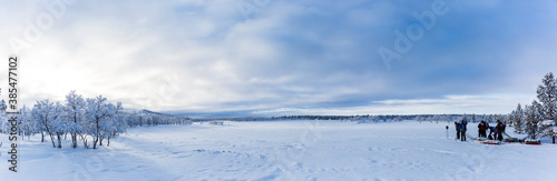 Winter landscape in Nuorgam  Lapland  Finland