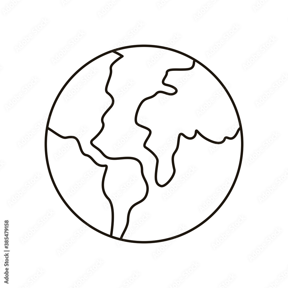 world planet earth line style icon world planet earth line style icon