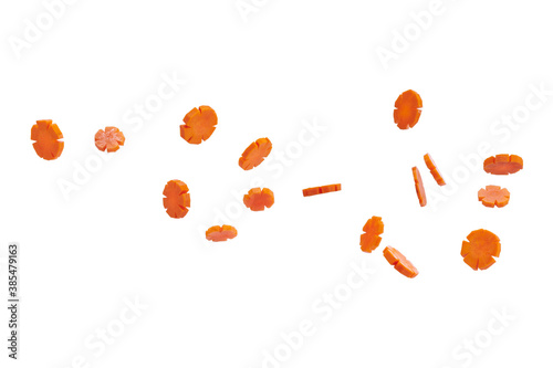 Carrots cut flowers and are flying