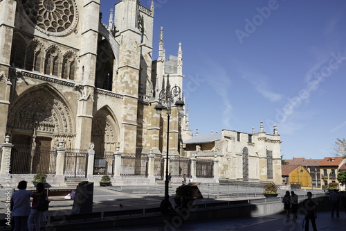 Cathedral of Leon, historical city of Spain. Europe