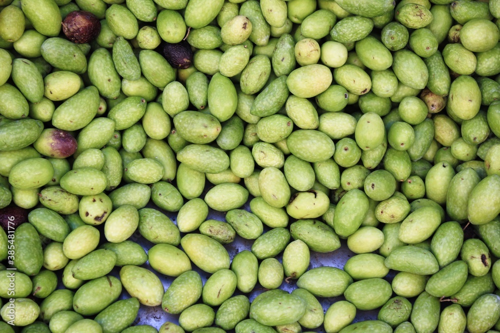 Stall with green olives at street market in Athens, Greece. Stall with green olives at street market in Athens, Greece.