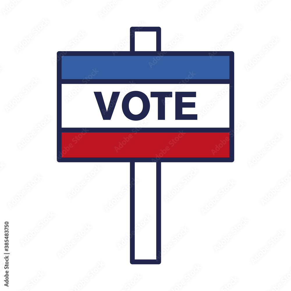vote banner line and fill style icon vector design vote banner line and fill style icon vector design