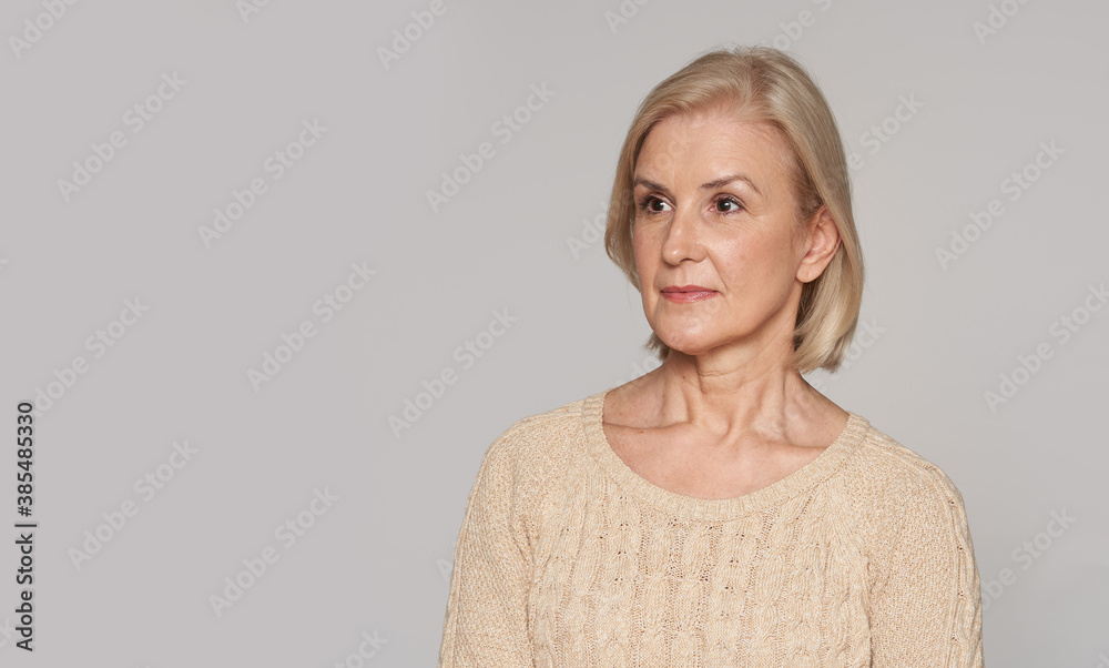 Senior woman studio shot. Portrait of an old woman Senior woman studio shot. Portrait of an old woman
