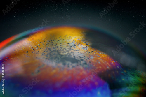 Bubble. Close-up soap patterns. Macro photo.