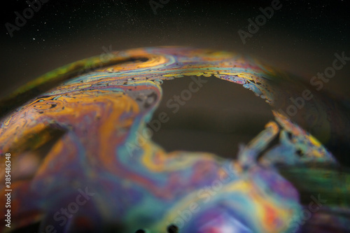 colorful soap Bubble Ball with black background