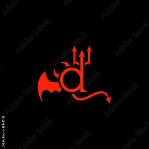 Devil abstract logo, initial letter d.