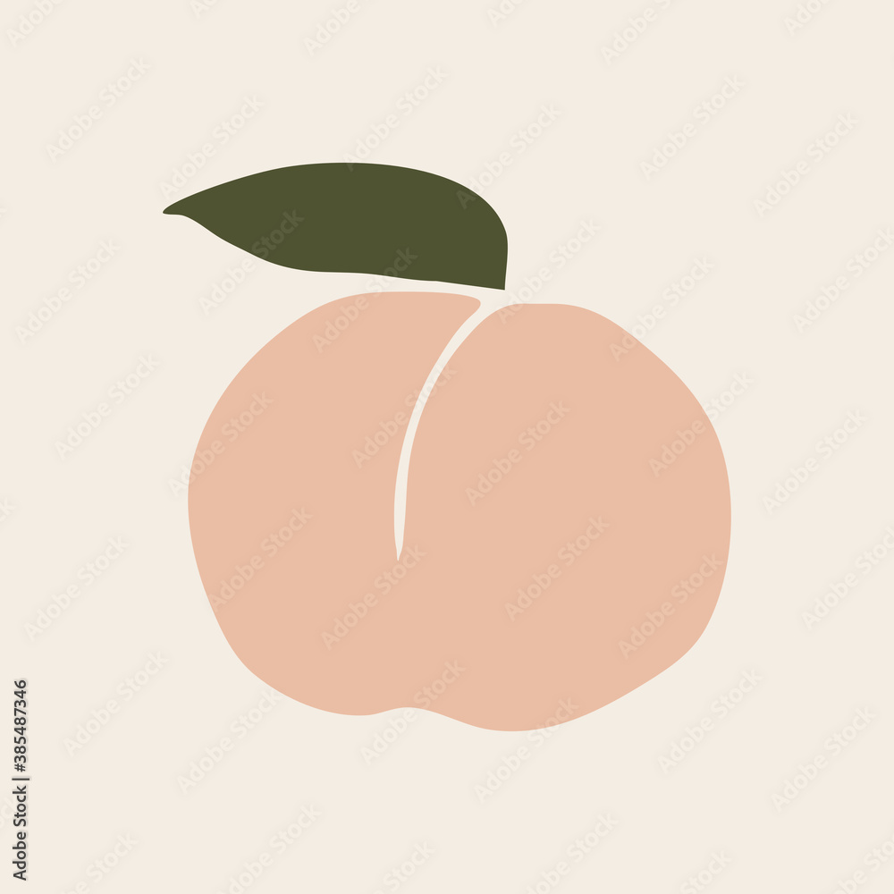 Abstract Minimalist peach shape art print element. Abstract Minimalist peach shape art print element.