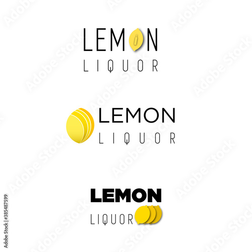set of logos to use for a brand of liqueur or lemon juice by replacing any text