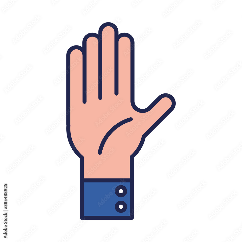 hand up line and fill style icon vector design