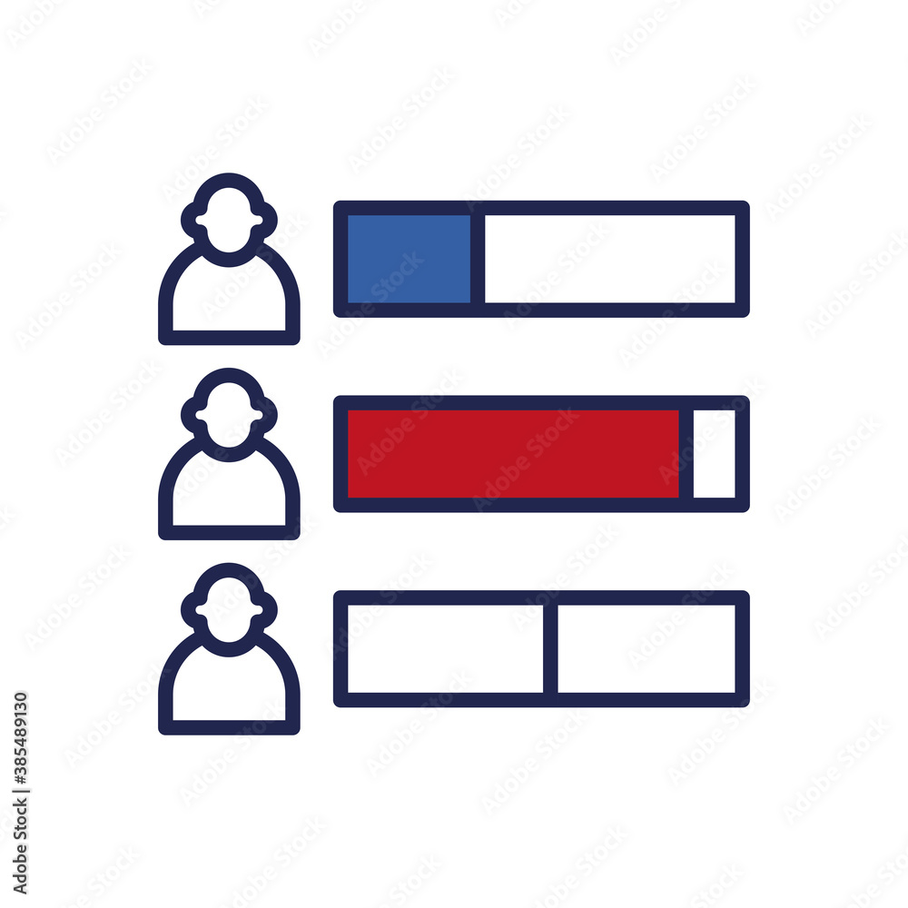 President election progress line and fill style icon vector design President election progress line and fill style icon vector design