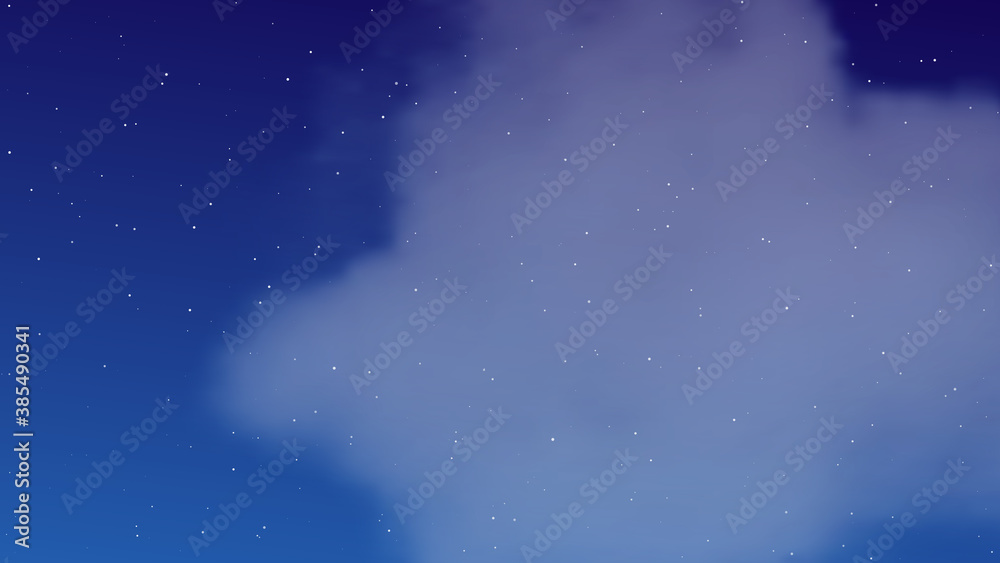 Fototapeta premium Night sky with clouds and many stars