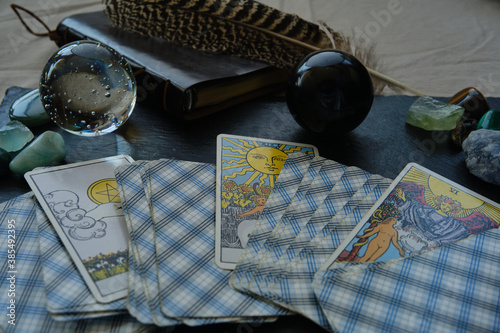 predicting the future of mystifying divination on tarot cards photo