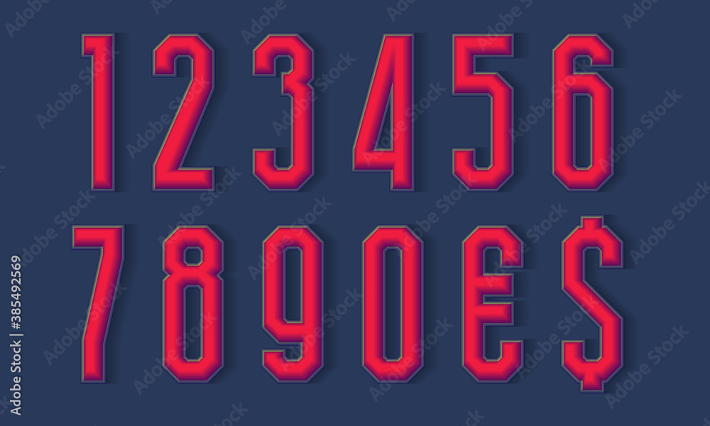 Perfect 3d numbers and currency signs with shadow. Volumetric display font. Perfect 3d numbers and currency signs with shadow. Volumetric display font.
