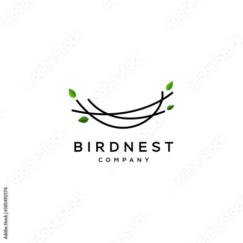bird nest icon logo line illustration symbol