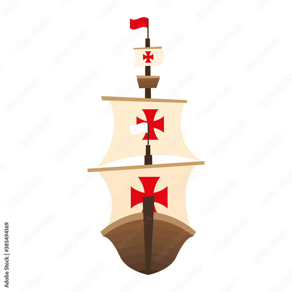 Christopher Columbus ship vector design Christopher Columbus ship vector design