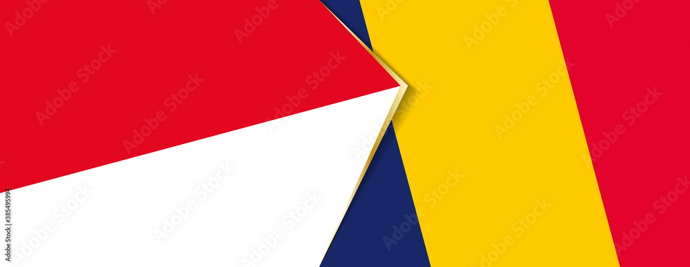 Indonesia and Chad flags, two vector flags. Indonesia and Chad flags, two vector flags.