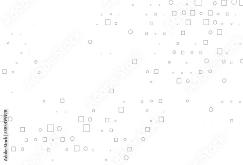 Light Silver, Gray vector texture with disks, rectangles.