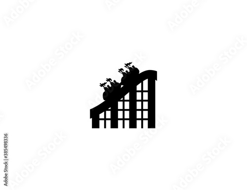 Roller Coaster Icon. Isolated Rollercoaster Illustration Symbol - Vector