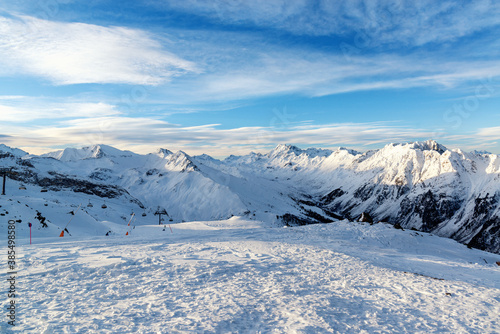 Panorama Of The Austrian ski resort Ischgl. © Ms VectorPlus
