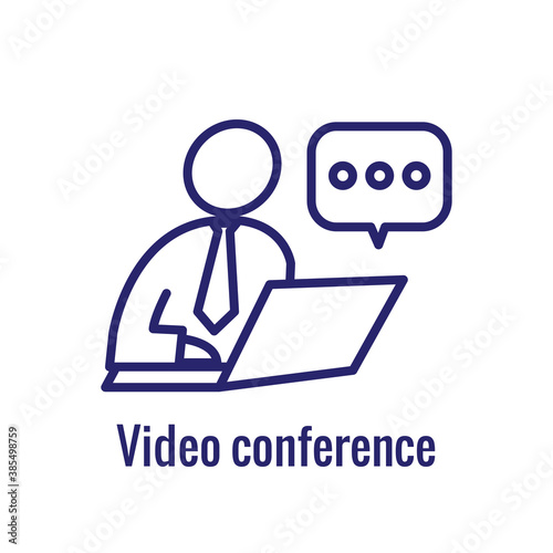 Remote work icon showing work from home concept