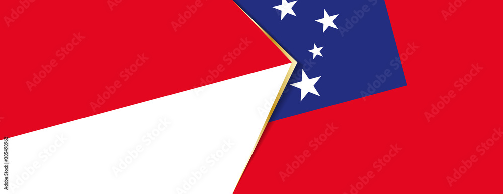Indonesia and Samoa flags, two vector flags.