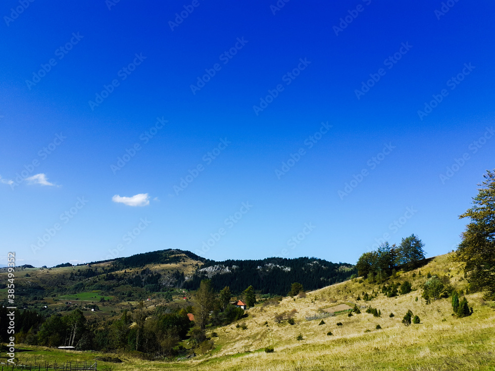 landscape with blue sky