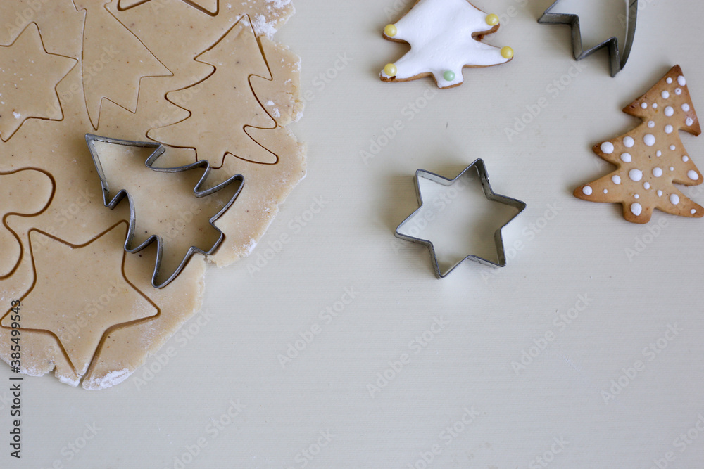 Fototapeta premium christmas cookies on a wooden background