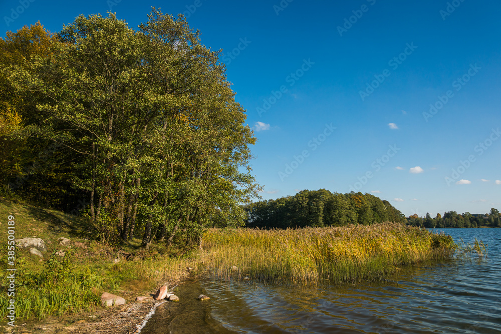 View on the Hancza lake at autumn, Podlaskie, Poland