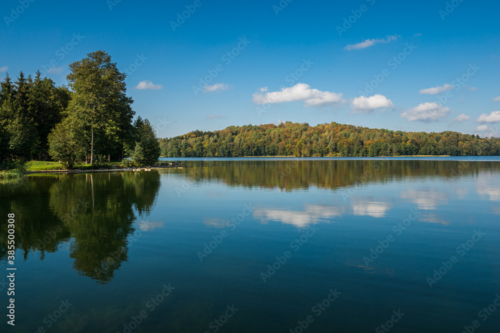 View on the Hancza lake at autumn, Podlaskie, Poland