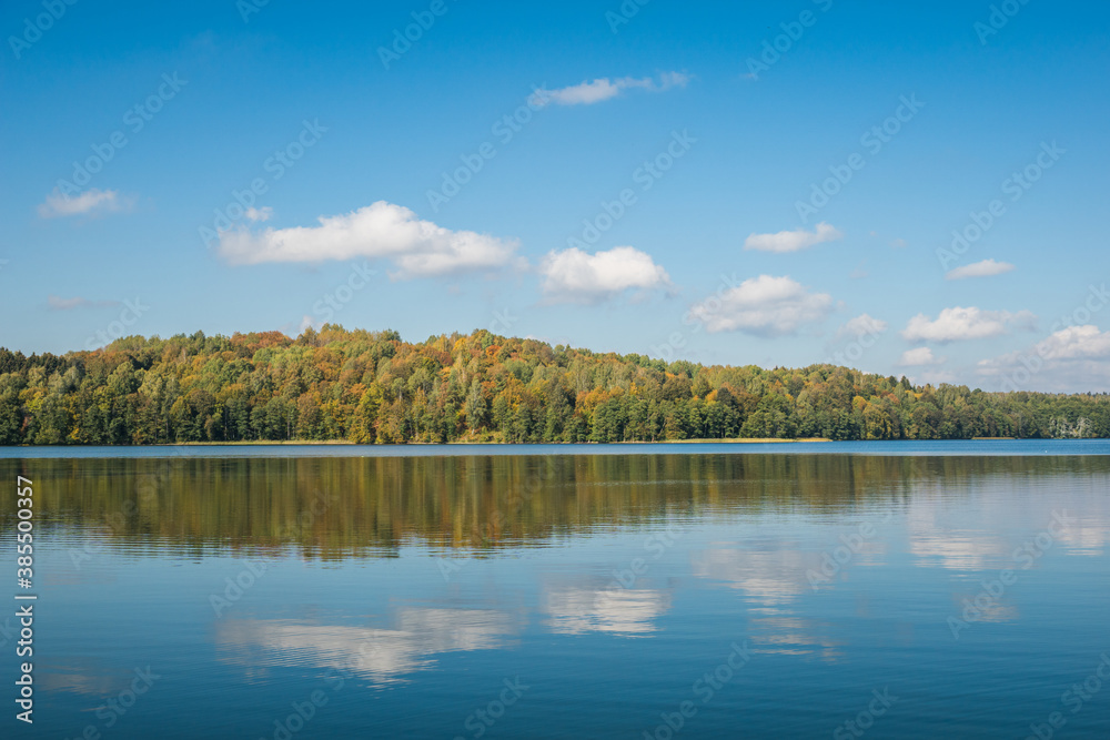 View on the Hancza lake at autumn, Podlaskie, Poland