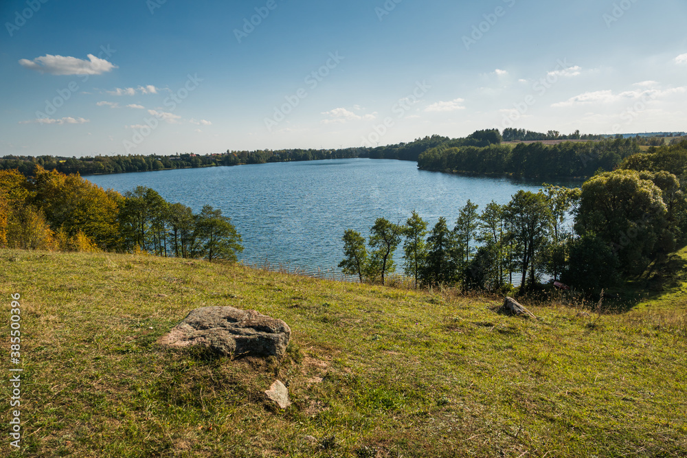 View on the Hancza lake at autumn, Podlaskie, Poland