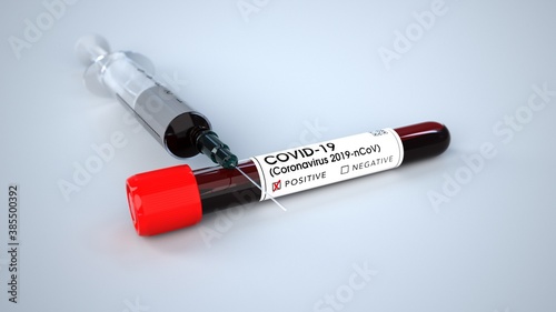 Syringe Positive Coronavirus Blood Test