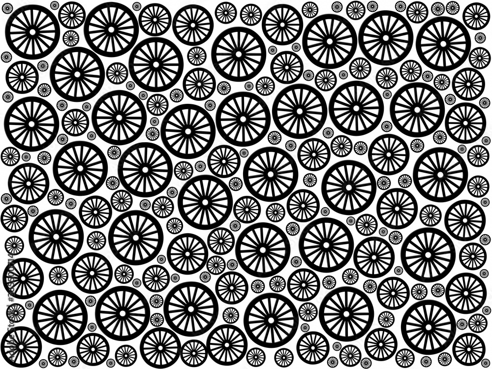 Black wheels beautiful texture on plain white background