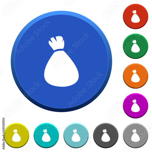 Money bag beveled buttons