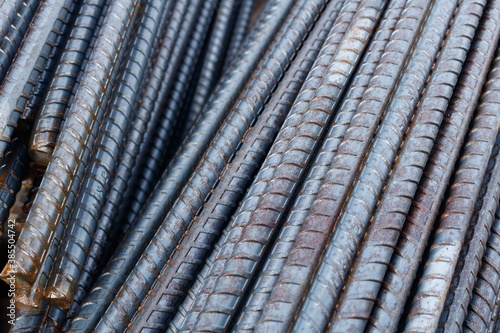 Reinforcing Steel Bar background, Rebar for concrete construction work

