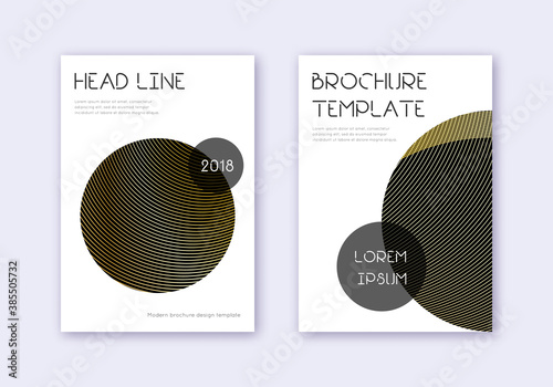 Trendy cover design template set. Gold abstract li