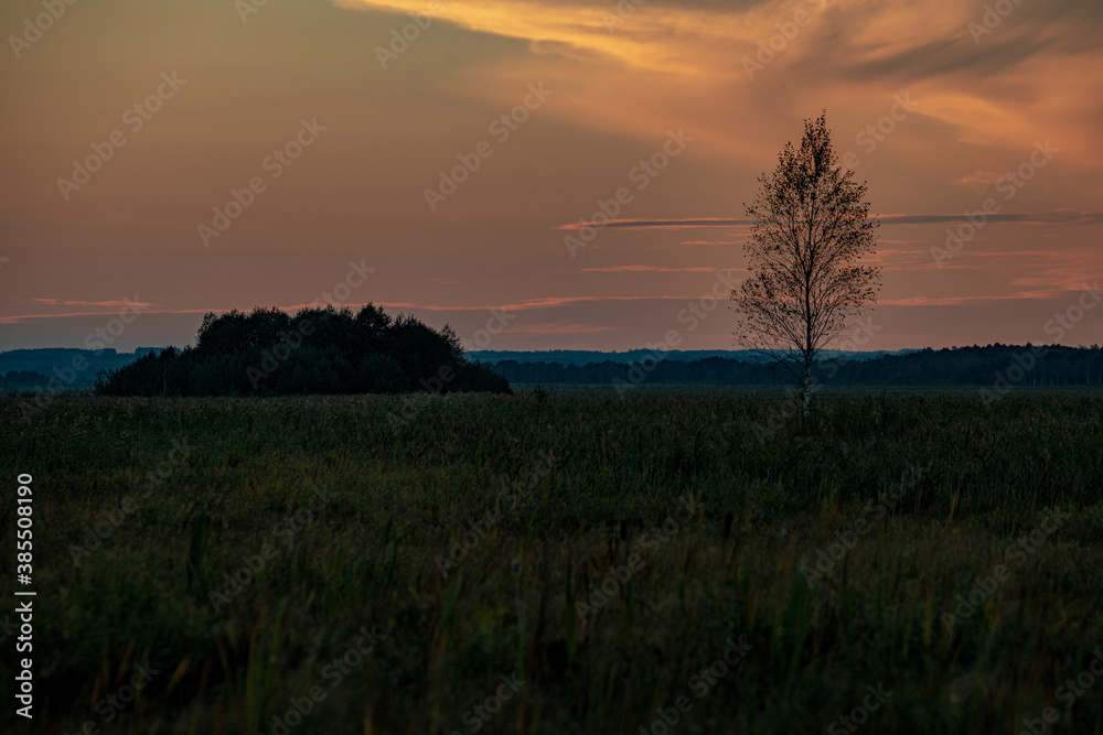 sunset over the river