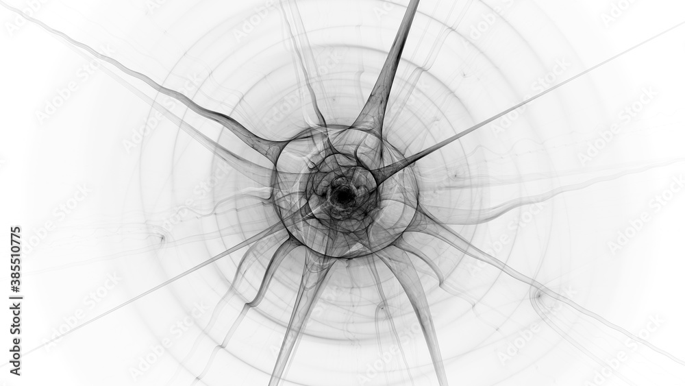 Obraz premium Neuron with axons, inverted black and white abstract texture