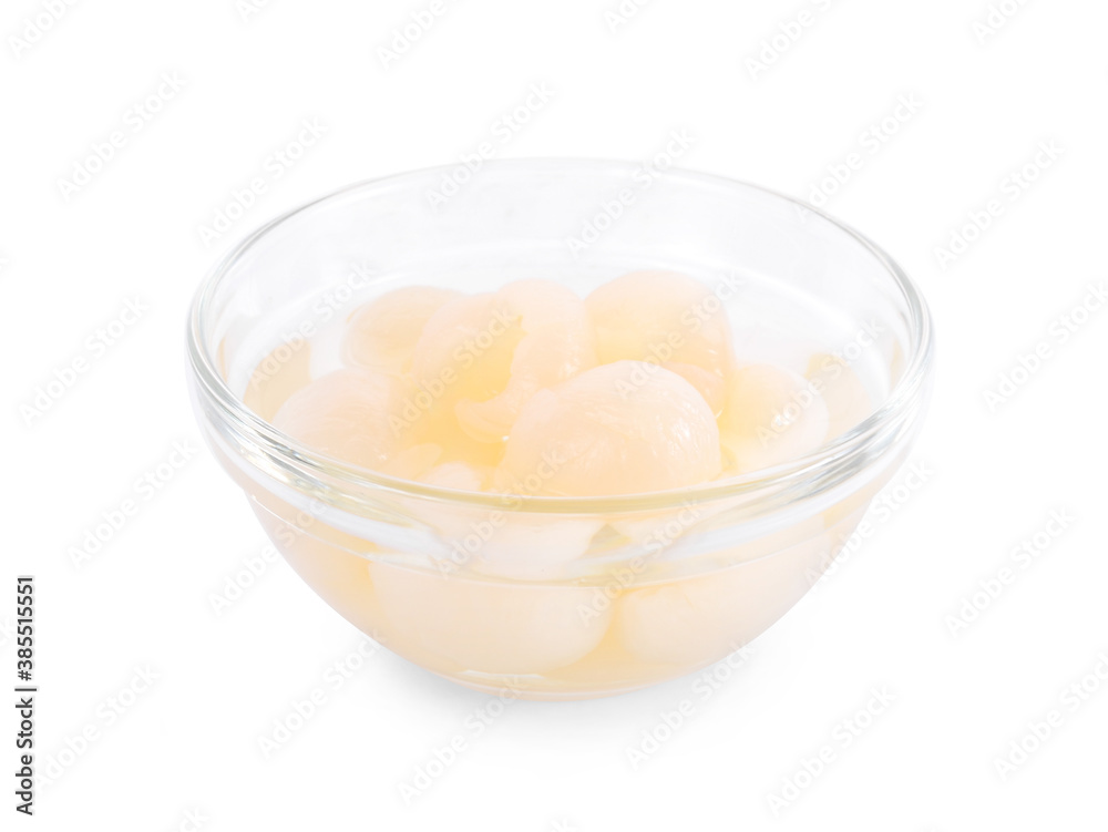 Longan syrup in glass on white background. Longan syrup in glass on white background.