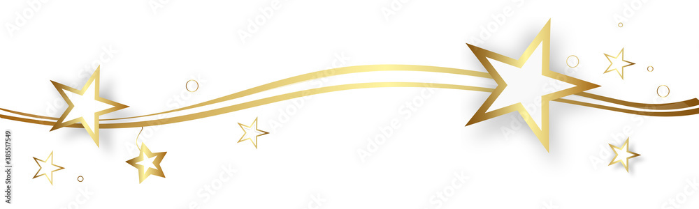 Obraz premium Gold Welle Wellen Band Stern Sterne Banner Freiraum Weihnachten Weihnacht